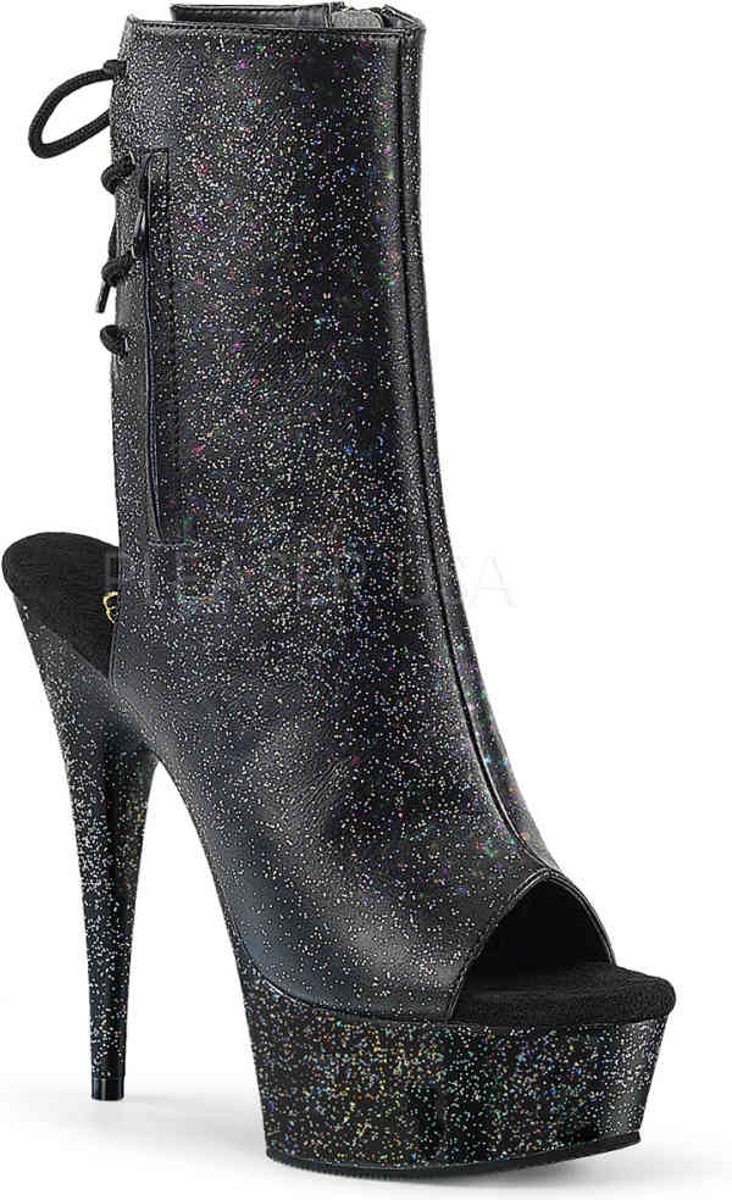 EU 35 = US 5 | DELIGHT-1018MMG | 6 Heel, 1 3/4 PF Open Toe/Heel Ankle Boot, Side Zip